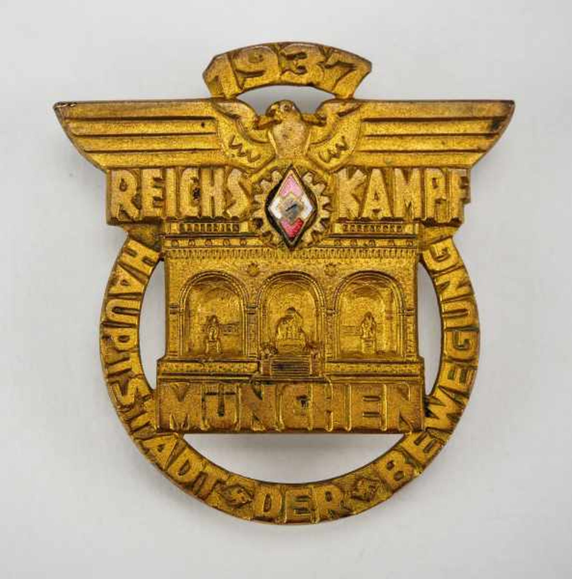1.2.) Deutsches Reich (1933-45) Reichsberufswettkampf, 1937 in München, Teilnehmerabzeichen.