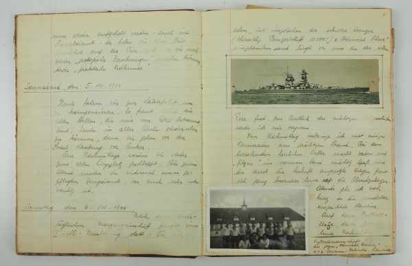 3.2.) Fotos / Postkarten Kriegsmarine: 3 Logbücher eines Matrosen an Bord des Torpedoboot "T-17" der - Image 4 of 5