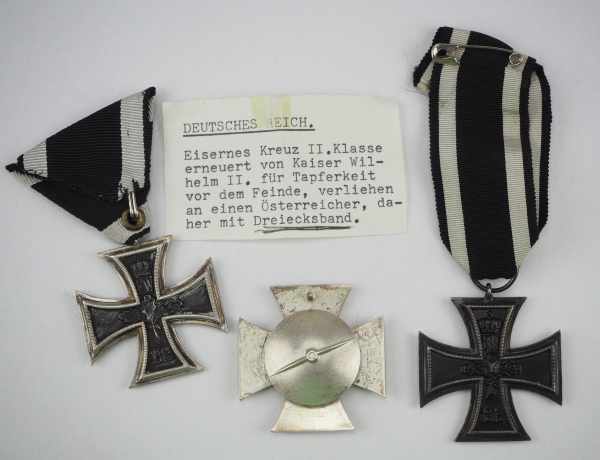 1.1.) Kaiserreich (bis 1933) Preussen: 3 Eiserne Kreuze, 1914, 1. und 2. Klasse.1.) 1. Klasse: 3. - Image 2 of 2