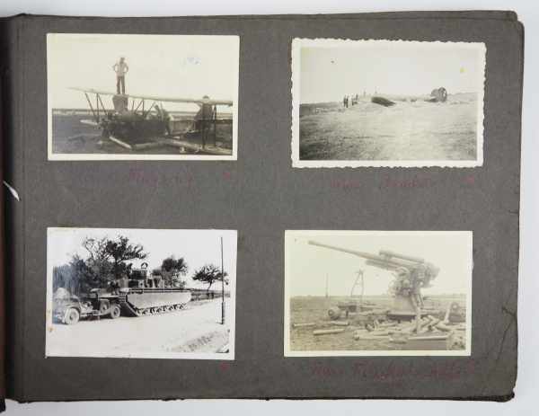 3.2.) Fotos / Postkarten Fotoalbum einer Luftwaffeneinheit.Brauner Einband, aufgelegter - Image 8 of 8