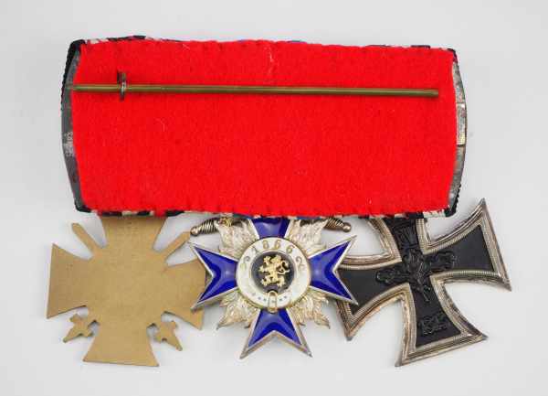 1.1.) Kaiserreich (bis 1933) Bayern: Ordenschnalle eines Offiziers mit 3 Auszeichnungen.1.) - Image 2 of 2