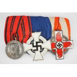 1.2.) Deutsches Reich (1933-45) Ordenschnalle eines württembergischen Feuerwehrmannes.1.) Zivil-