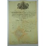 3.3.) Autographen Hessen-Kassel, Wilhelm II.Patent für einen Leutnant, ausgestellt den 1. Mai