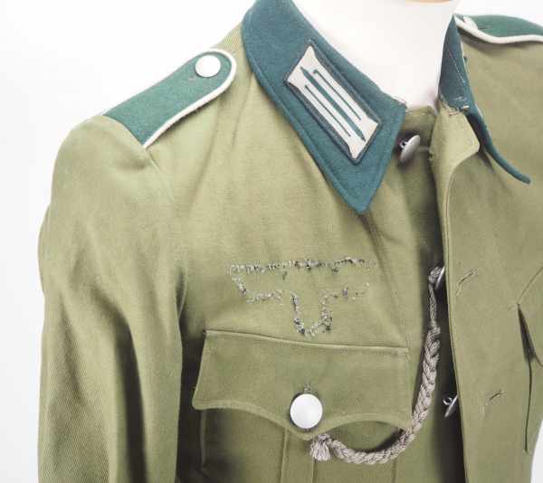 4.1.) Uniformen / Kopfbedeckungen Wehrmacht: Feldbluse eines Obergefreiten.Grünes Trikot Tuch, - Image 2 of 4