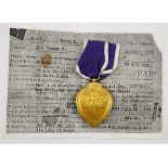 2.2.) Welt USA: Purple Heart mit Verleihungsnummer und Namensgravur für "HARRY E. MOORE".Purple