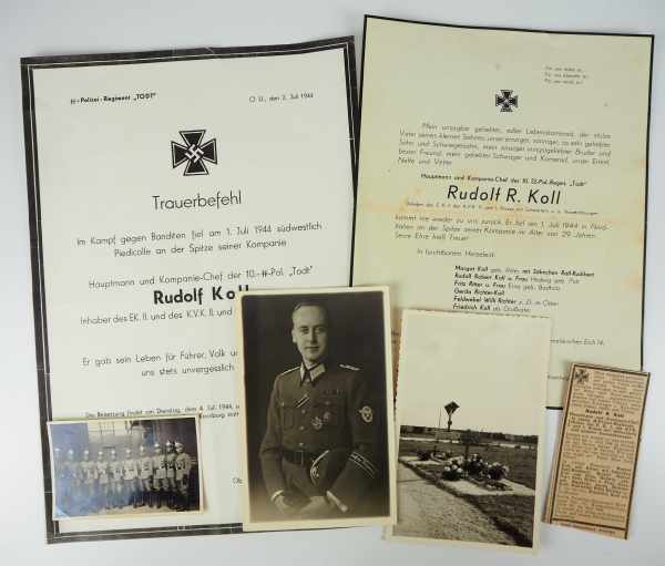 3.2.) Fotos / Postkarten Nachlass eines Hauptmann und Kompanie-Chef im 10. SS-Polizei-Regiment "
