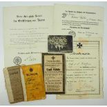 3.1.) Urkunden / Dokumente Baden: Dokumentennachlass eines Gefreiten d.L. des Feldartillerie-
