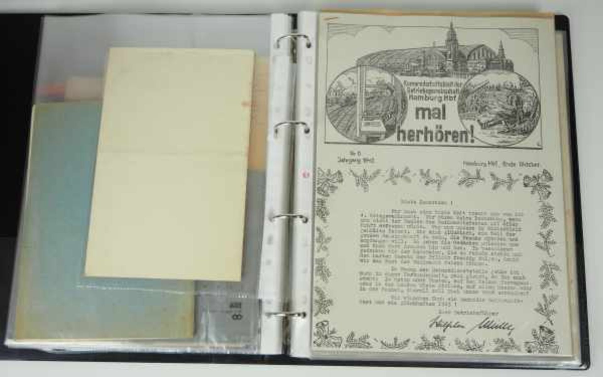 0.1.) Eisenbahn / Bergbau Eisenbahn - Ordner Dokumente.Broschüren, Tickets, Urkunden etc.Zustand: II - Bild 4 aus 6