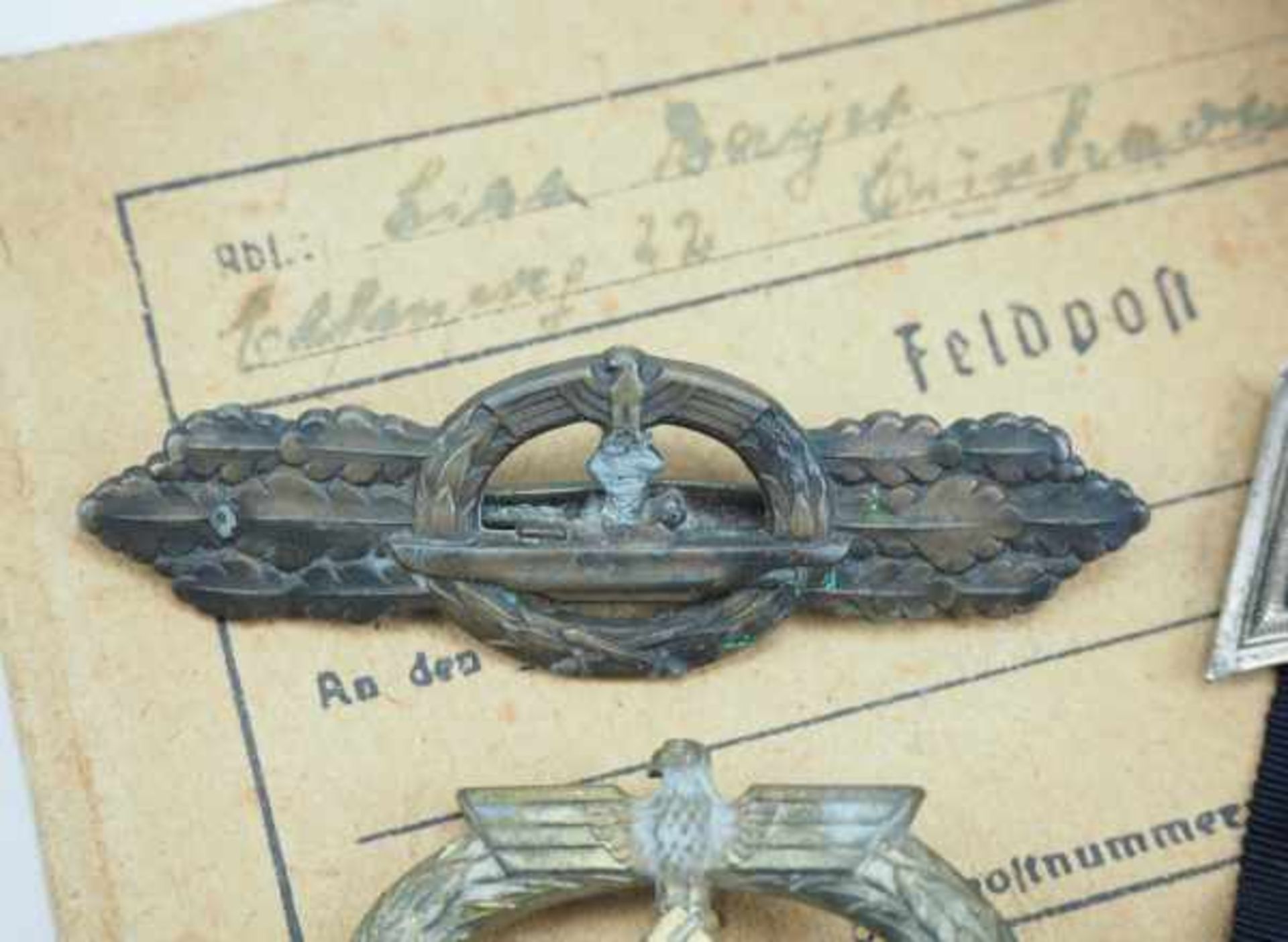 0.3.) Militaria 3. Reich: Nachlass eines U-Boot-Fahrers.1.) Eisernes Kreuz, 1939, 2. Klasse; 2.) U- - Bild 2 aus 3