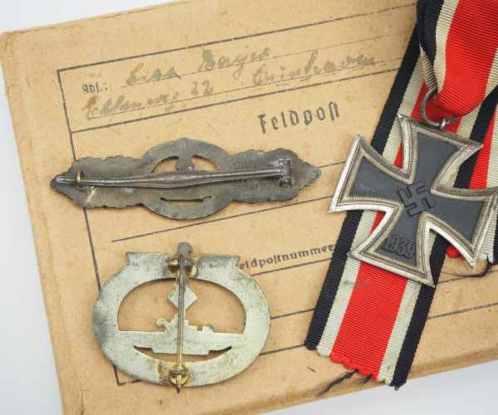 0.3.) Militaria 3. Reich: Nachlass eines U-Boot-Fahrers.1.) Eisernes Kreuz, 1939, 2. Klasse; 2.) U- - Bild 3 aus 3