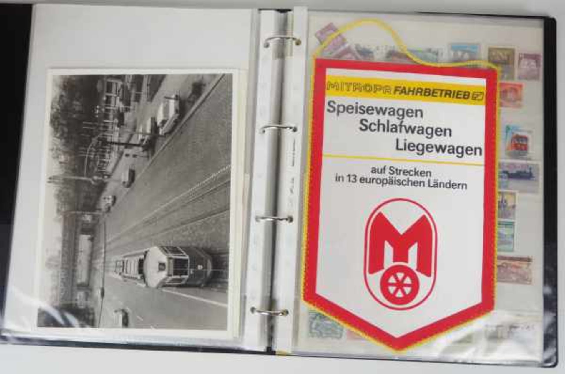 0.1.) Eisenbahn / Bergbau Eisenbahn - Ordner Dokumente.Broschüren, Briefmarken, Dokumente, Fotos,
