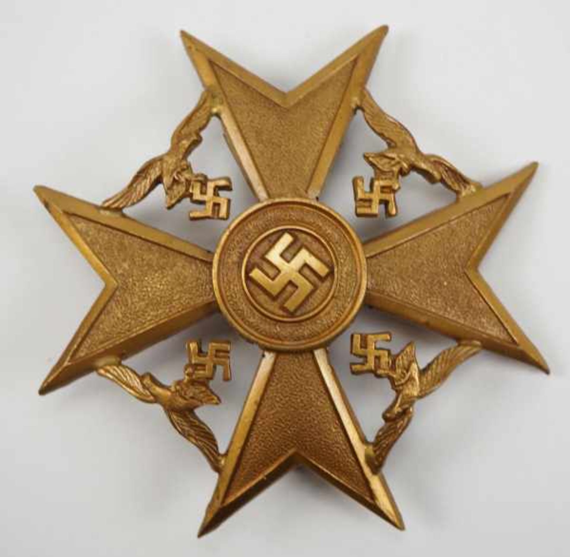 0.3.) Militaria 3. Reich: Spanienkreuz in Bronze.Buntmetall bronziert, schöne attraktive Bronzierung