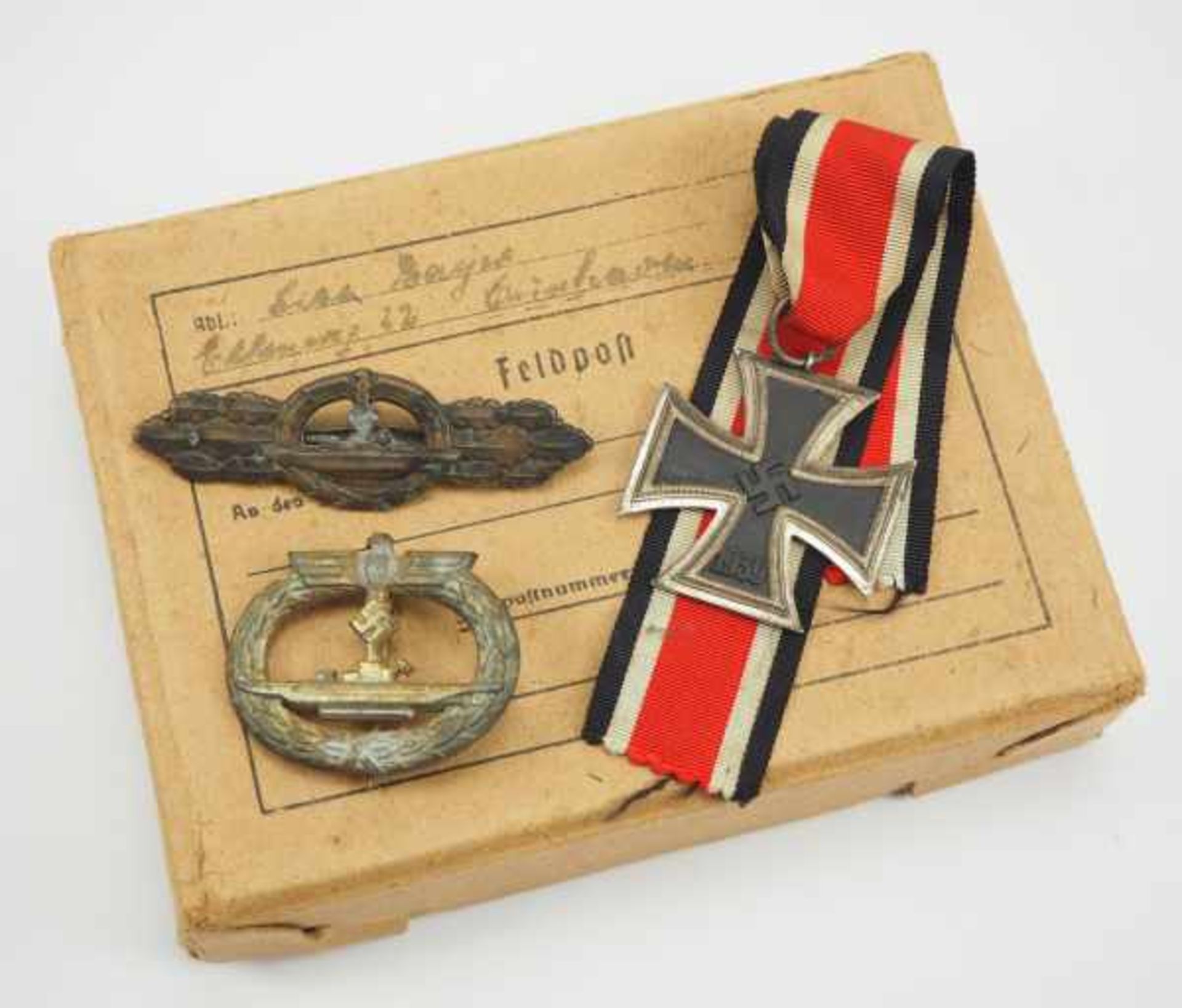 0.3.) Militaria 3. Reich: Nachlass eines U-Boot-Fahrers.1.) Eisernes Kreuz, 1939, 2. Klasse; 2.) U-