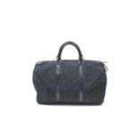 Christian DIOR circa 1980 - Sac "Boston" 40cm en nubuck signature et veau marine, [...]