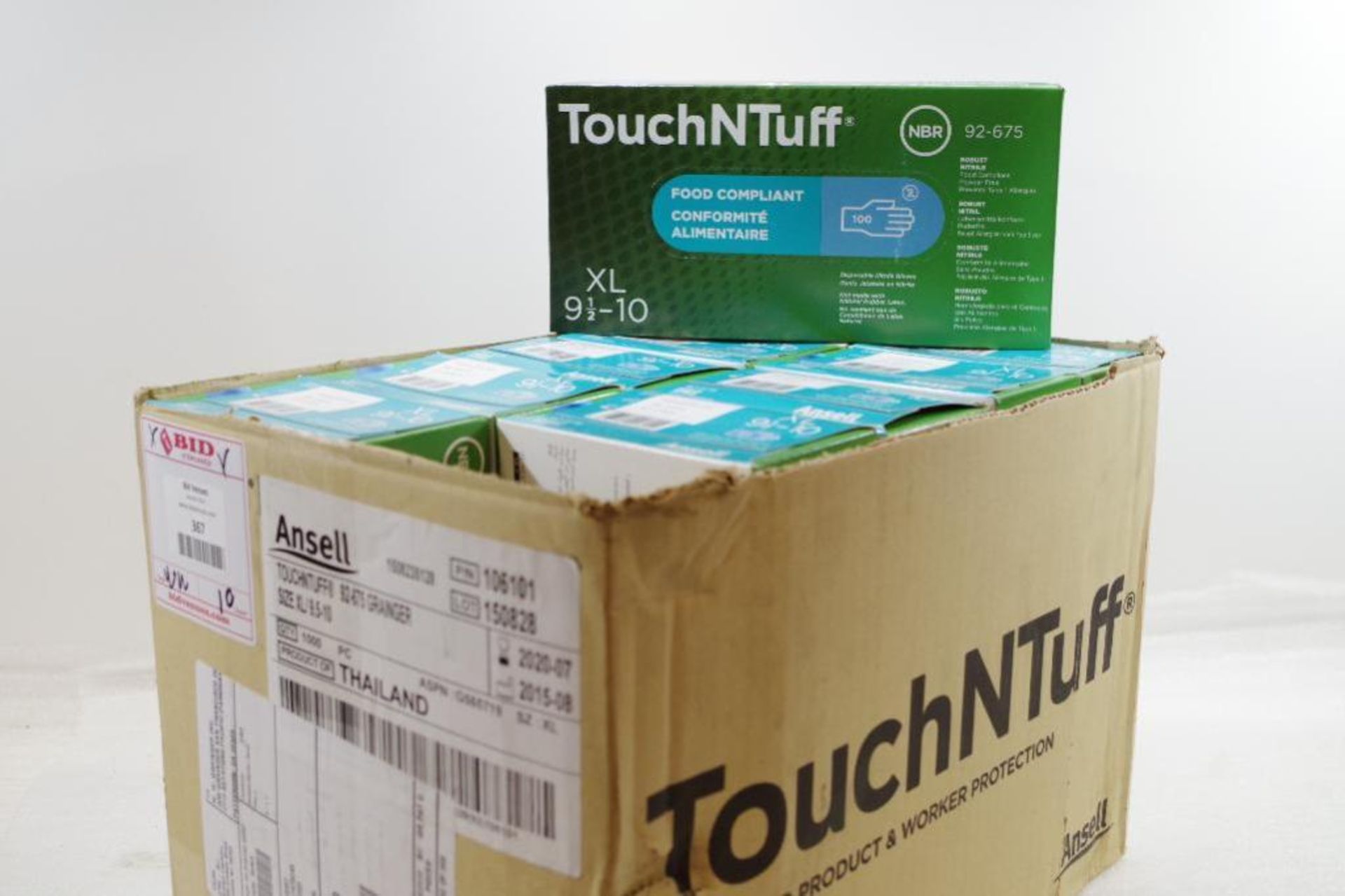 (1000) NEW ANSELL TouchNTuff Food Compliant Nitrile Gloves, Size 9-1/2 - 10