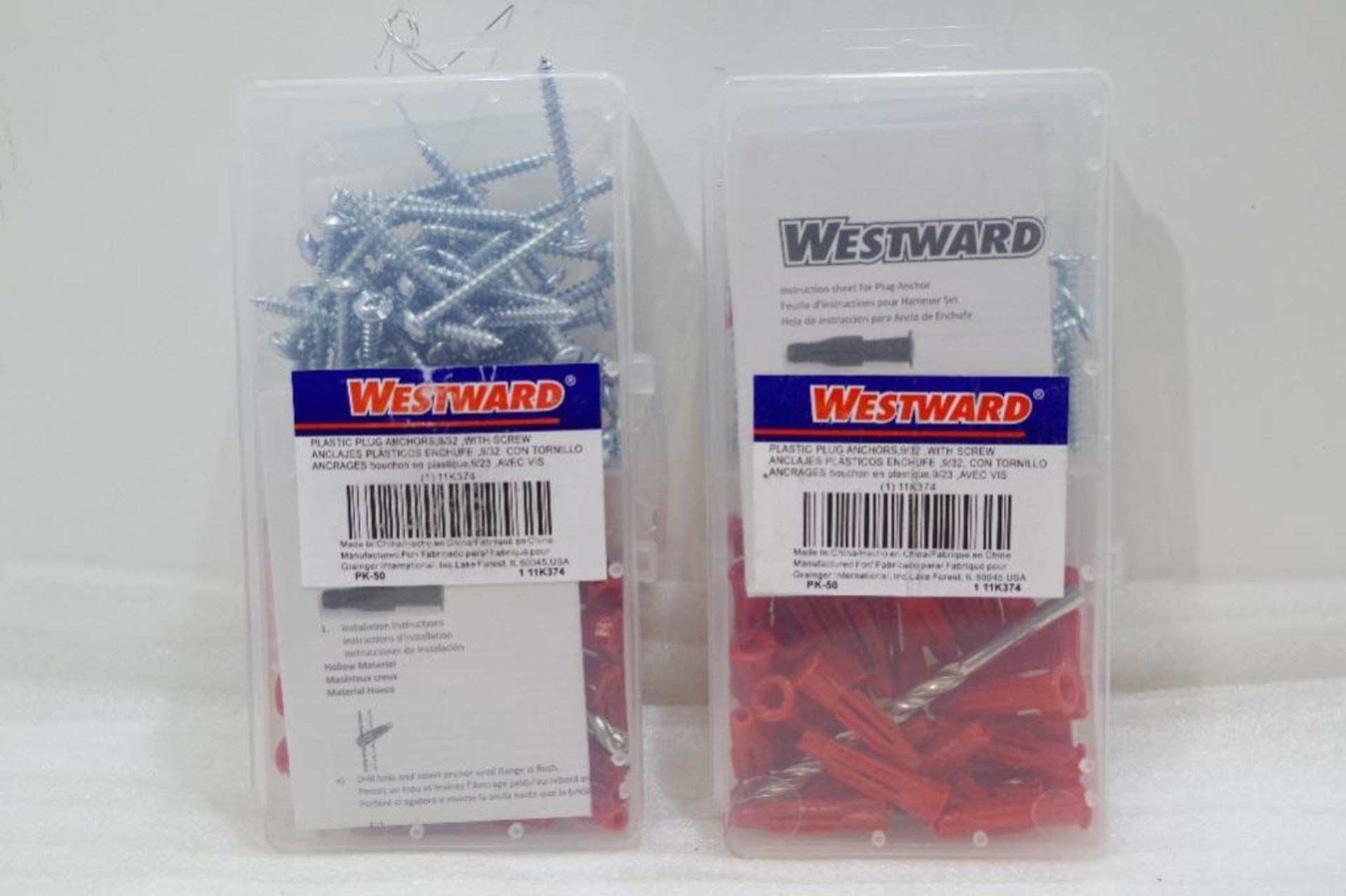 (2) Packs of WESTWARD Plastic Plug Anchors w/ Screws (2 Packs of 50 Each)