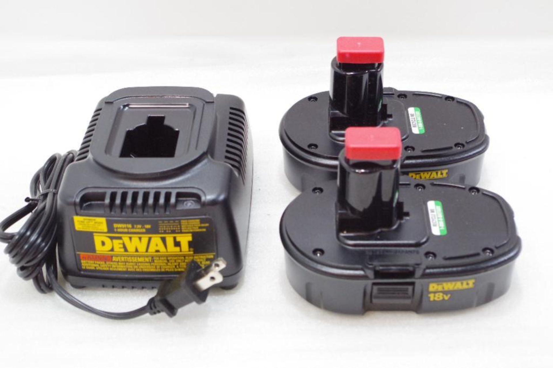 (2) NEW DEWALT 18V Batteries & Charger, Made in USA