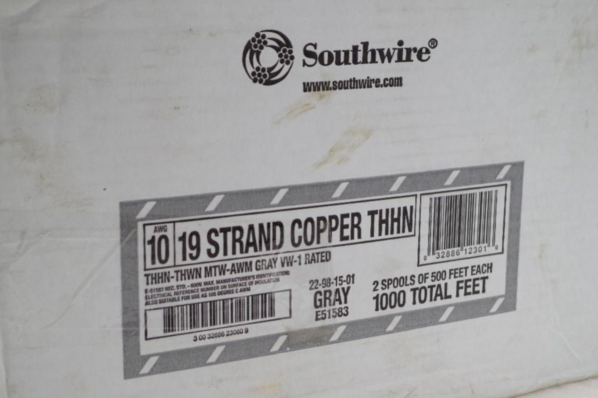 (2) 500' Rolls 10 AWG Copper THHN Wire, Gray, 19 Strand - Image 3 of 4