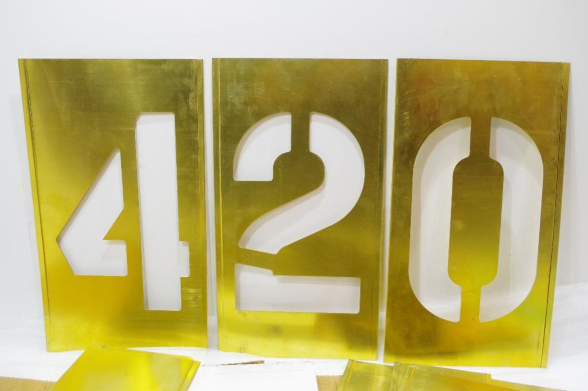 (13) Piece Numbers 8" Brass Stencil Kit (Contains 0 - 9 and 3 other spacers) - Image 3 of 4