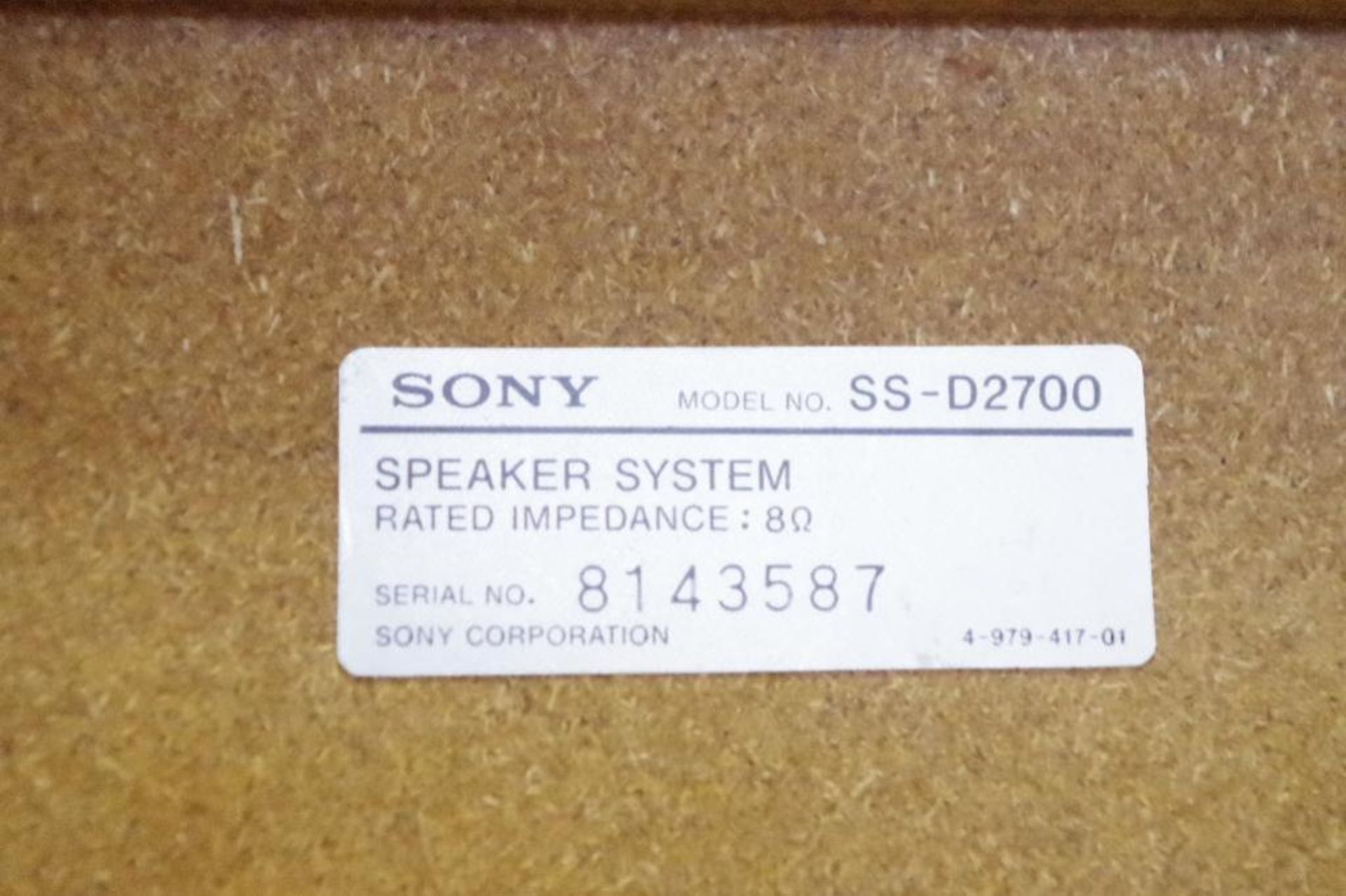SONY Rack Style Stereo System w/ Speakers, Remote Control & Cabinet M/N LBT-D270 - Image 8 of 8