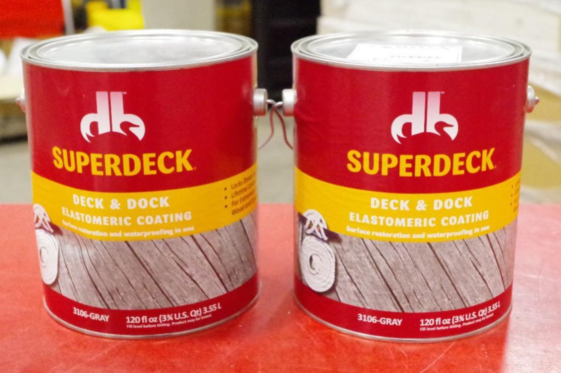 (2) Cans SUPERDECK Grey Deck & Dock Elastomeric Coating M/N 3106 (2 Cans of 120 fl. oz.)