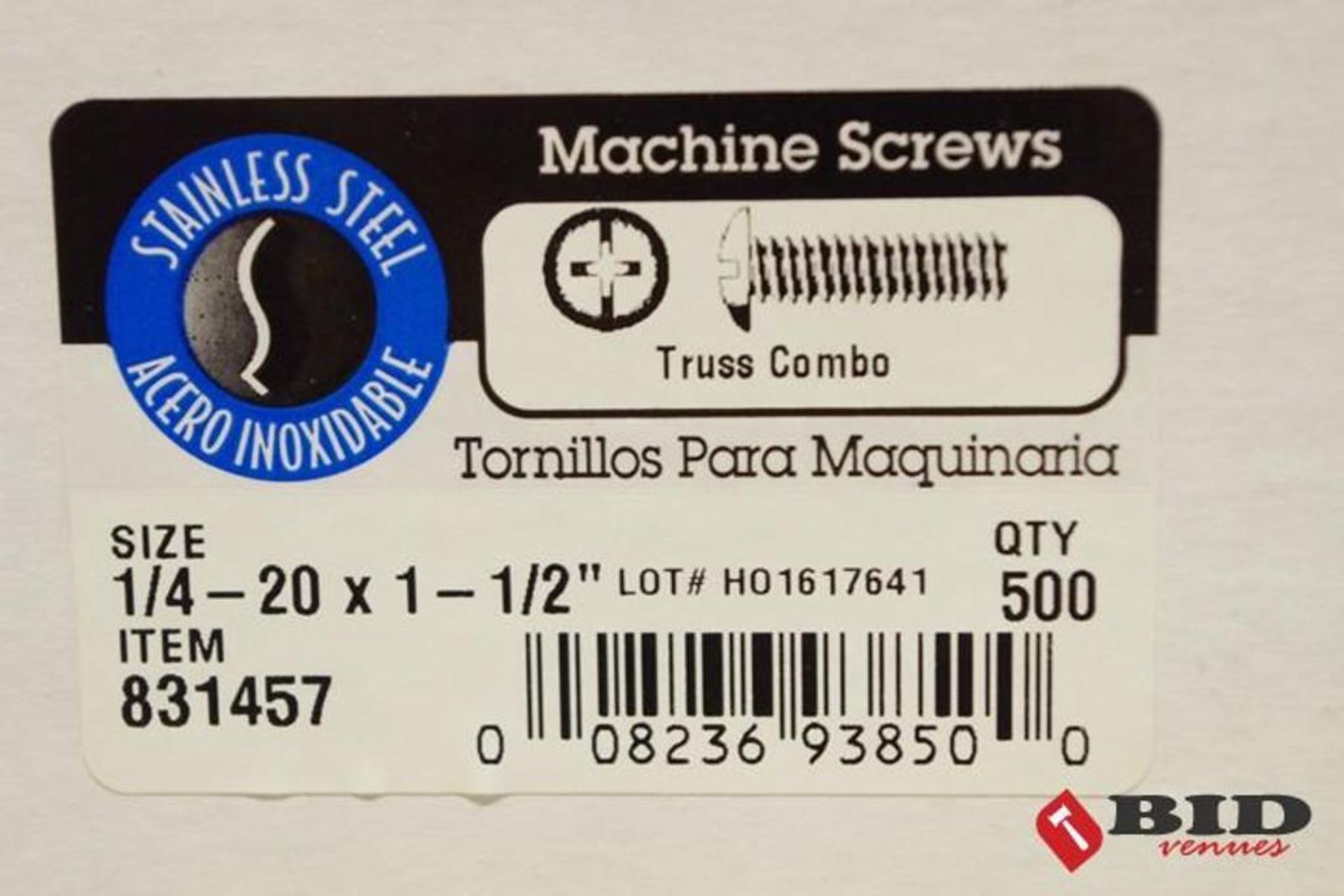 (500) HILLMAN Stainless Steel Machine Screws Size 1/4 - 20 x 1-1/2 in. (1 Box of 500) - Image 2 of 3