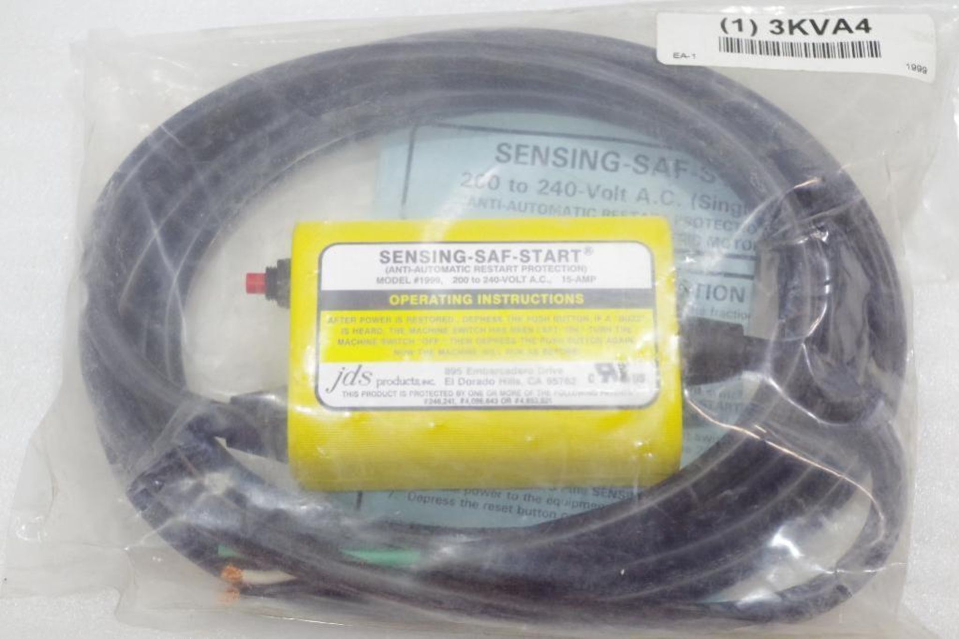 9.6' Power Cord with SJTO NEC Cord Designation, 14/3 Gauge/Conductor, and 15 Max. Amps