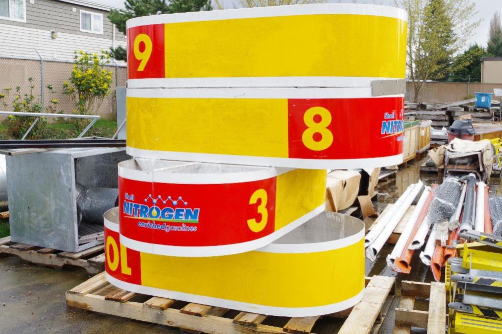 (4) SHELL Fuel Station Wrap Around Signage Pieces