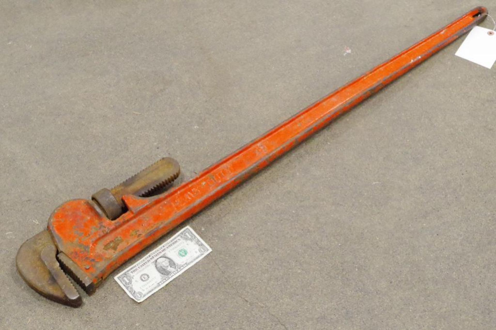 Heavy Duty 48" Pipe Wrench, Slight Bend in Handle