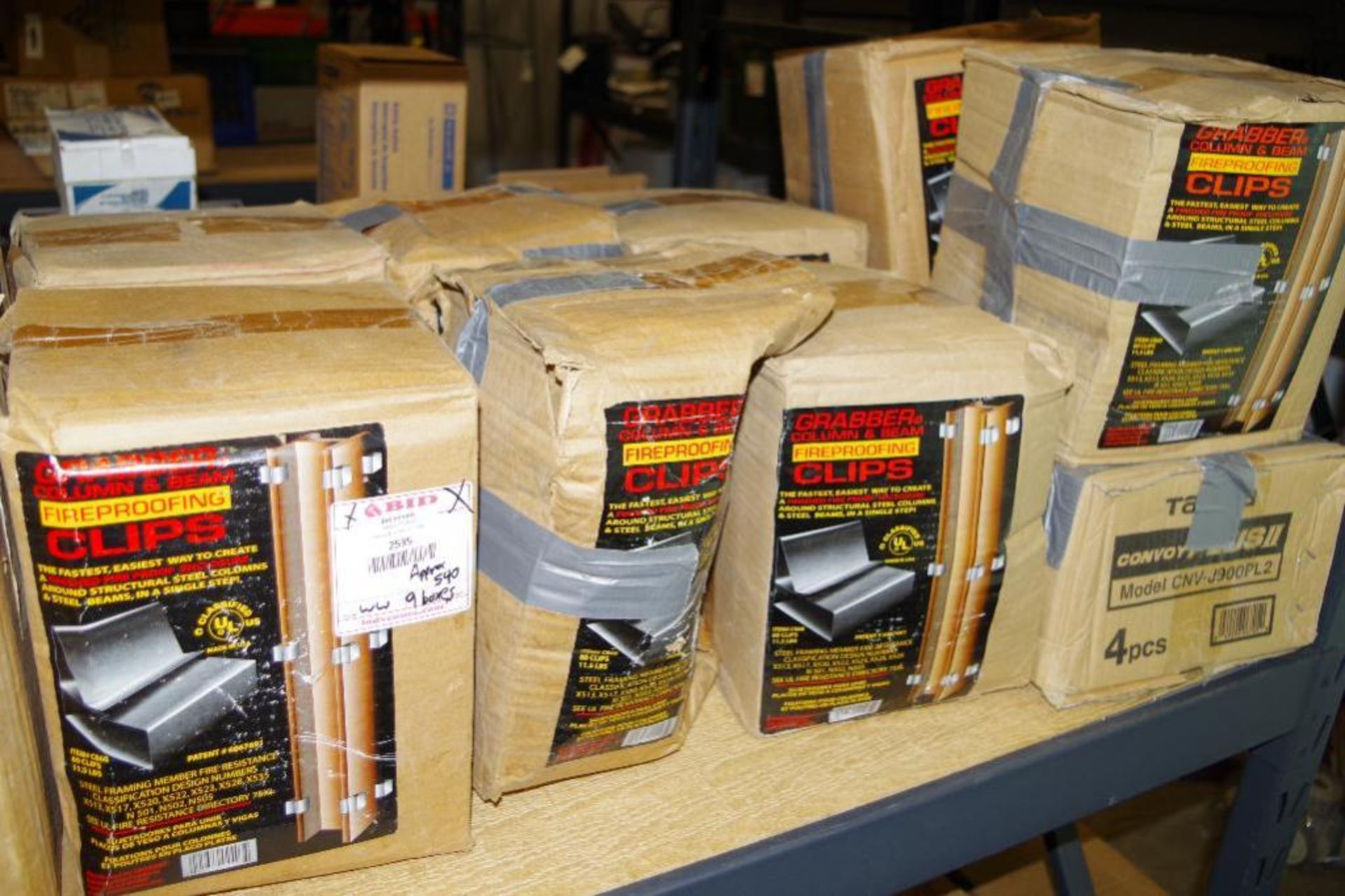 (QTY) Grabber Column & Beam Fireproofing Clips (9 boxes of approx. 60 - some opened or torn)