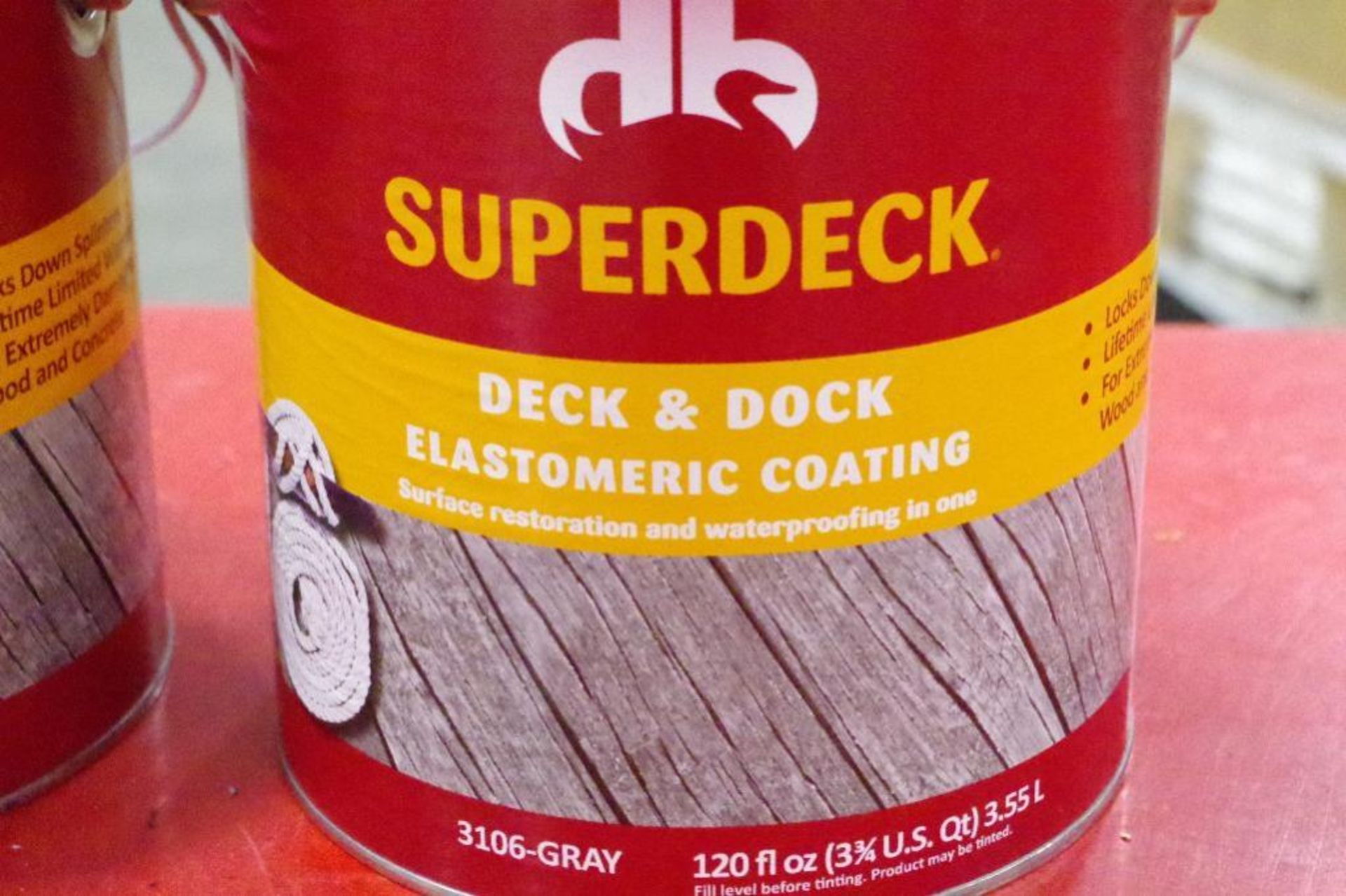 (2) Cans SUPERDECK Grey Deck & Dock Elastomeric Coating M/N 3106 (2 Cans of 120 fl. oz.) - Image 2 of 2