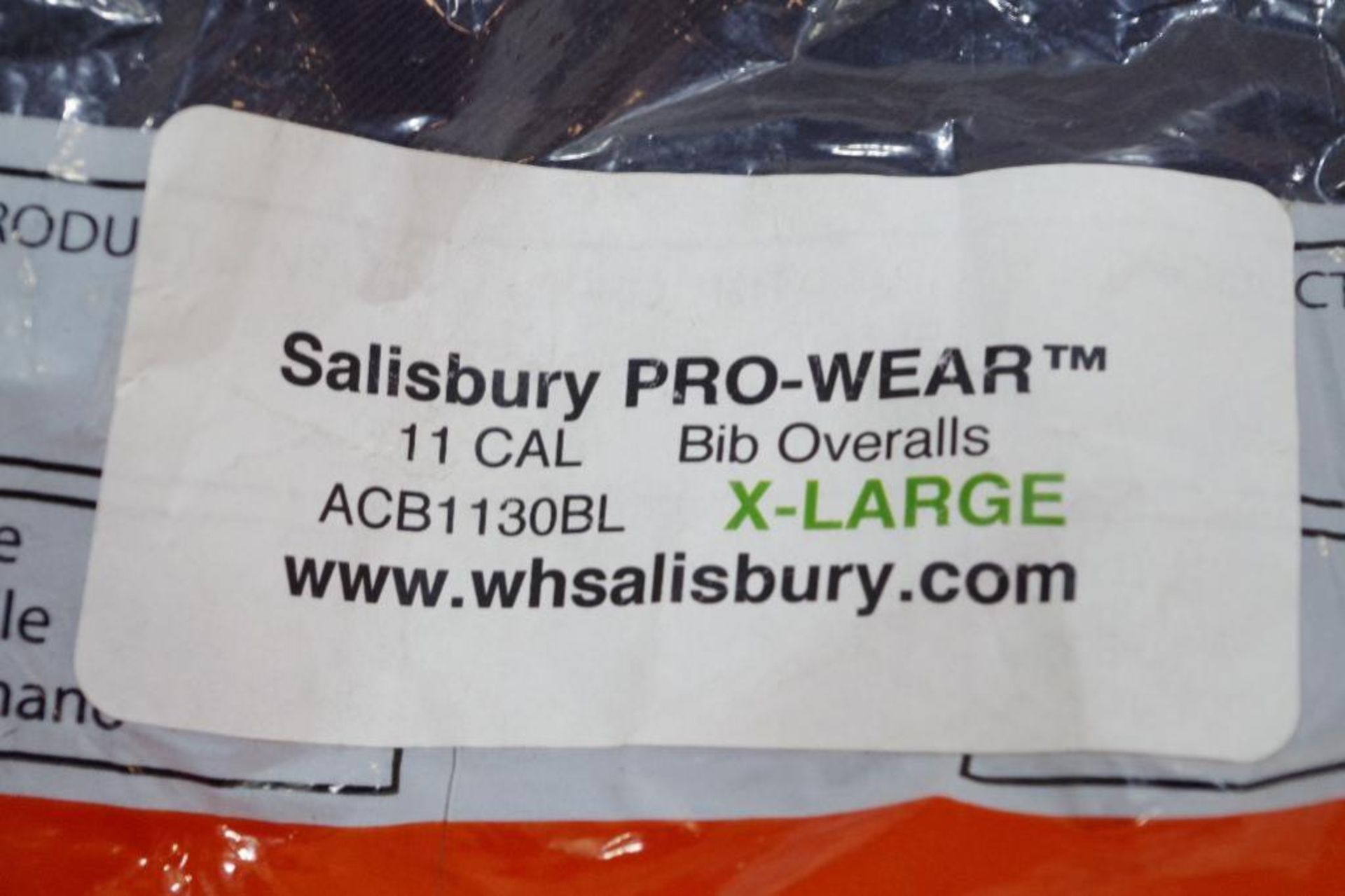 NEW SALISBURY Navy Bib Overalls, Cotton Arc Flash Resistant, Waist 40-42", Inseam 30" M/N ACB1130BLX - Image 3 of 5