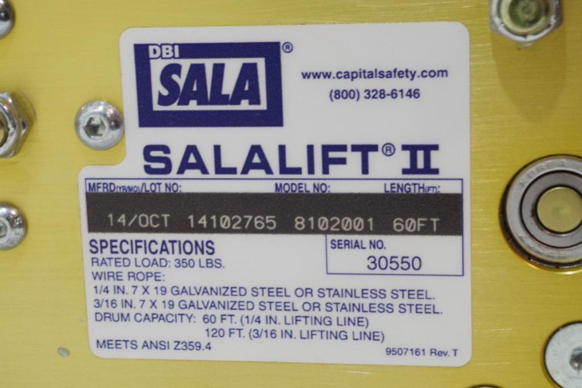 NEW SALALIFT II Winch, 60 ft. Galvanized Steel Wire Rope, 350 lb. Rated Load, M/N 8102001 - Image 3 of 5