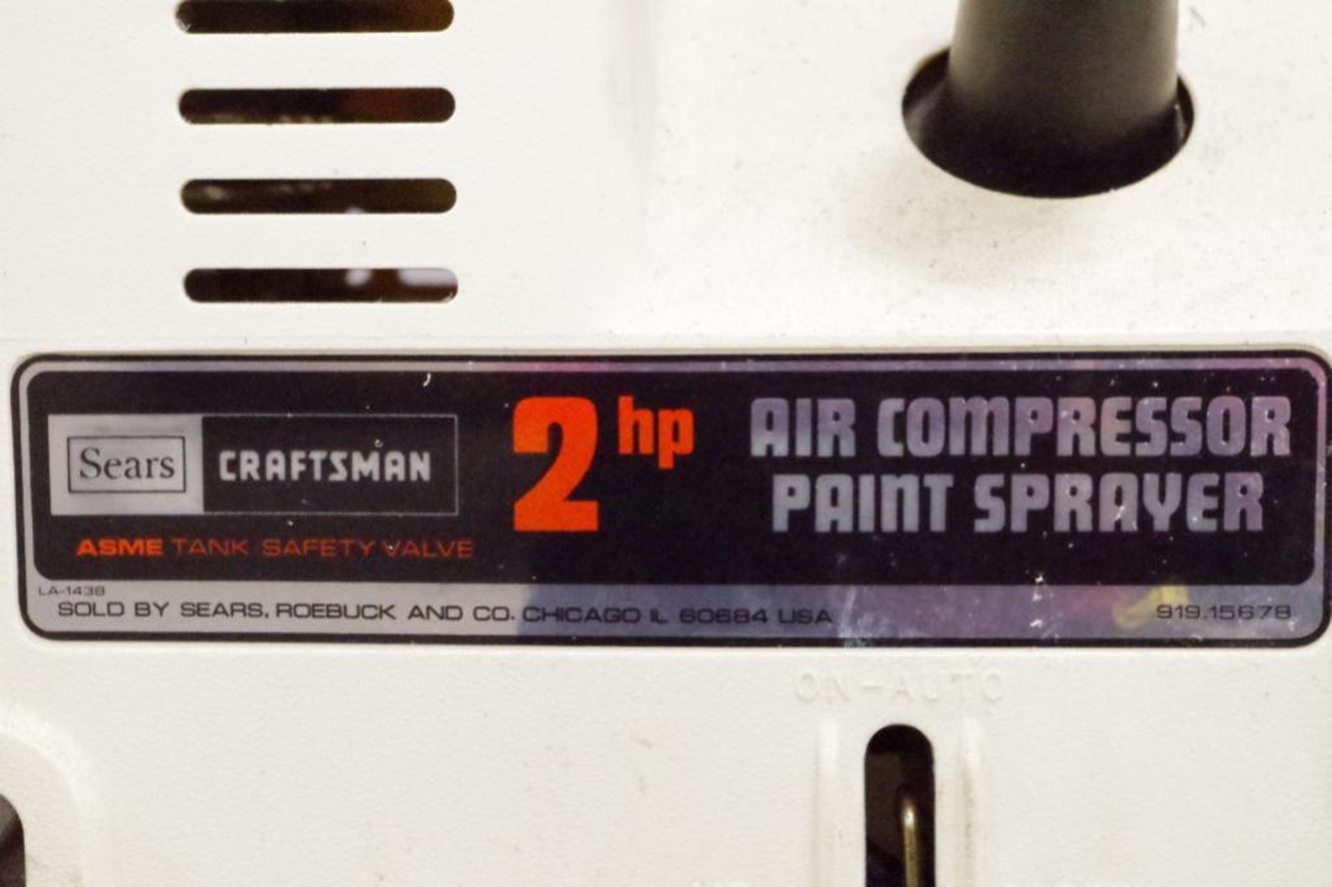 CRAFTSMAN 20 Gallon 2HP 125 PSI Air Compressor/Paint Sprayer M/N 919.15678 - Image 6 of 6