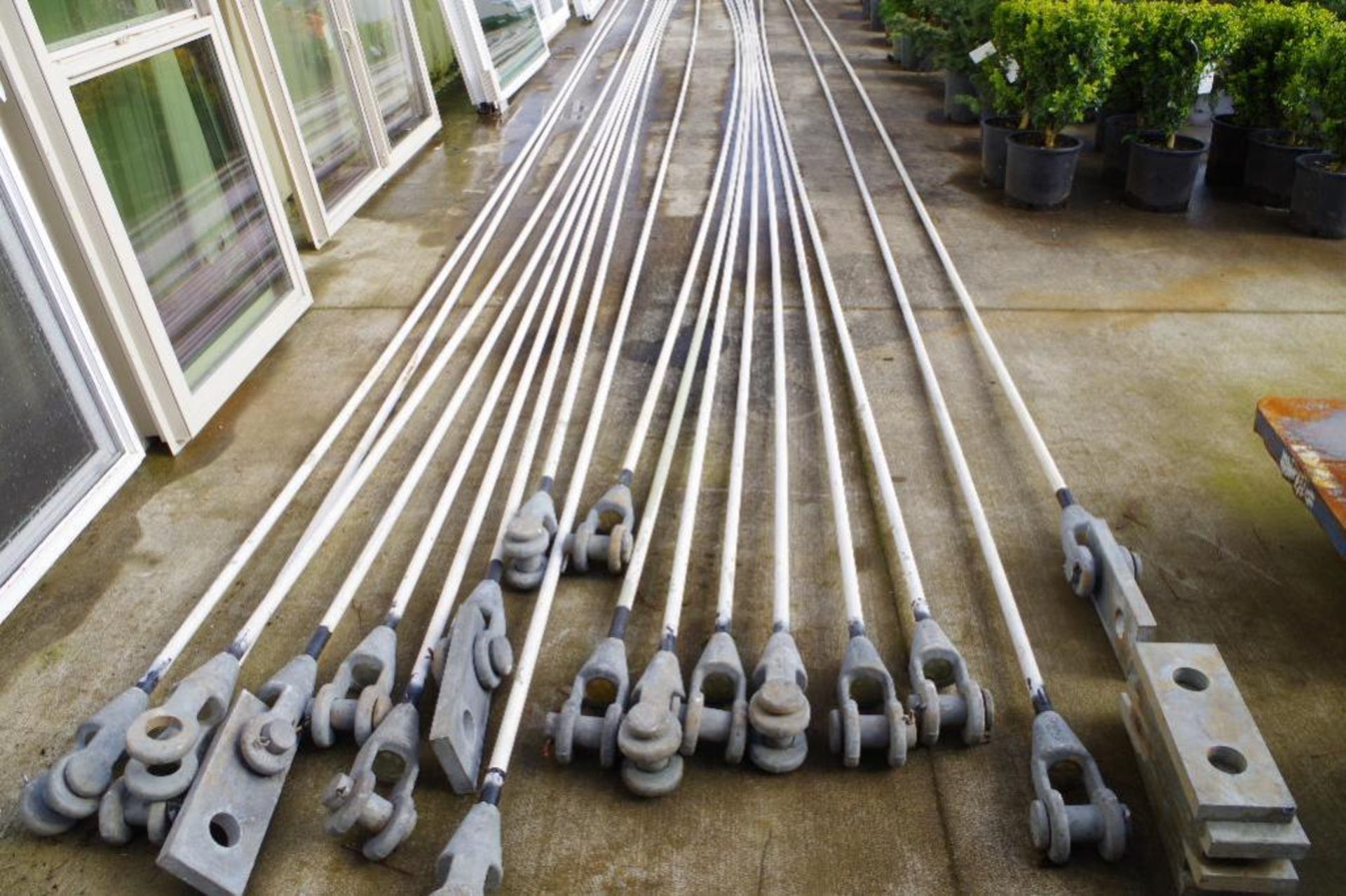 (18) CROSBY Tensioner Rods Approx. 40'L w/ Galvanized Connectors for 2" Pin and 2" Slot - Image 2 of 5