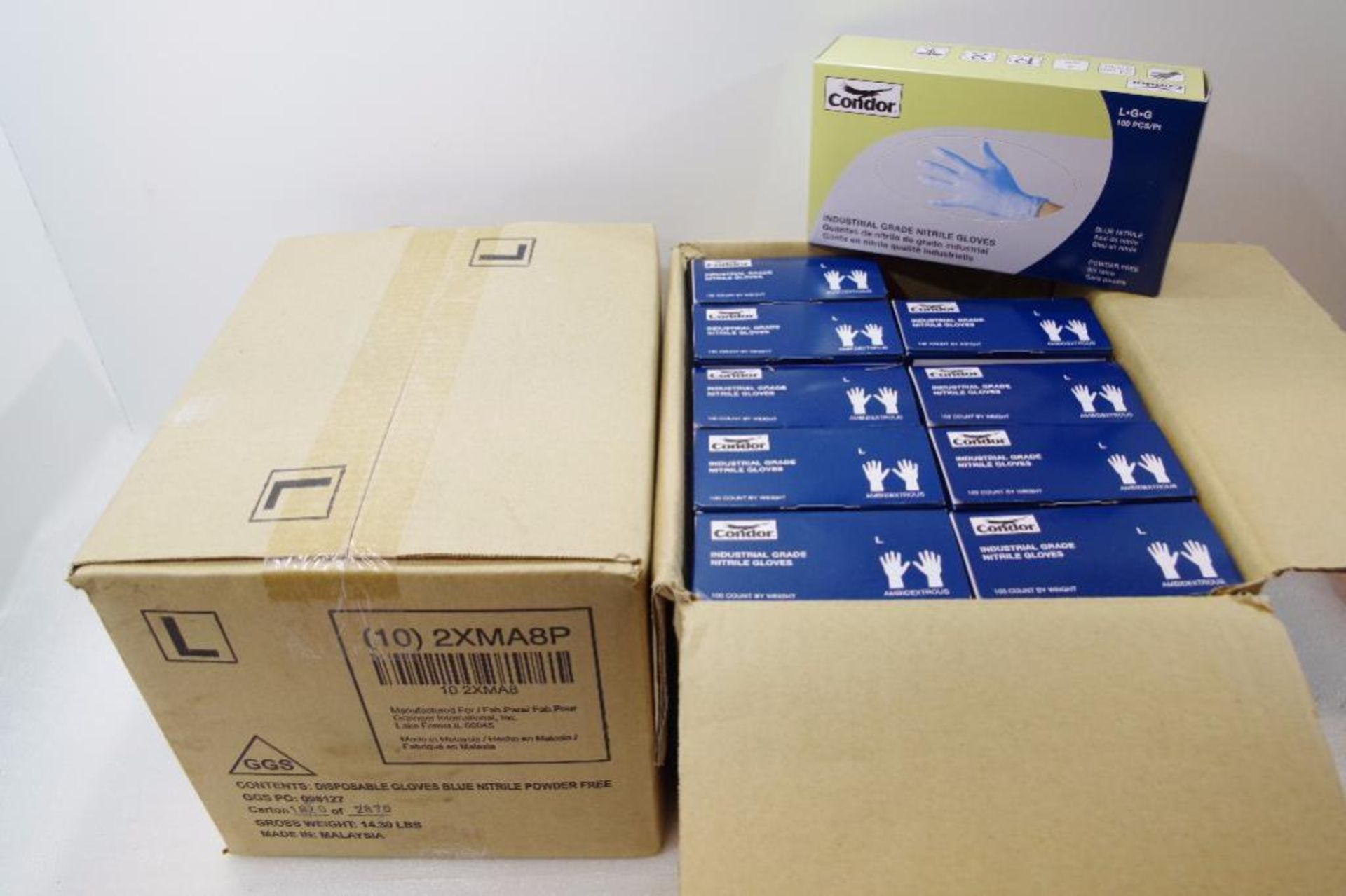 (2000) NEW CONDOR Industrial Grade Nitrile Gloves Size L (2 Cases of 10 Packs of 100 Gloves)