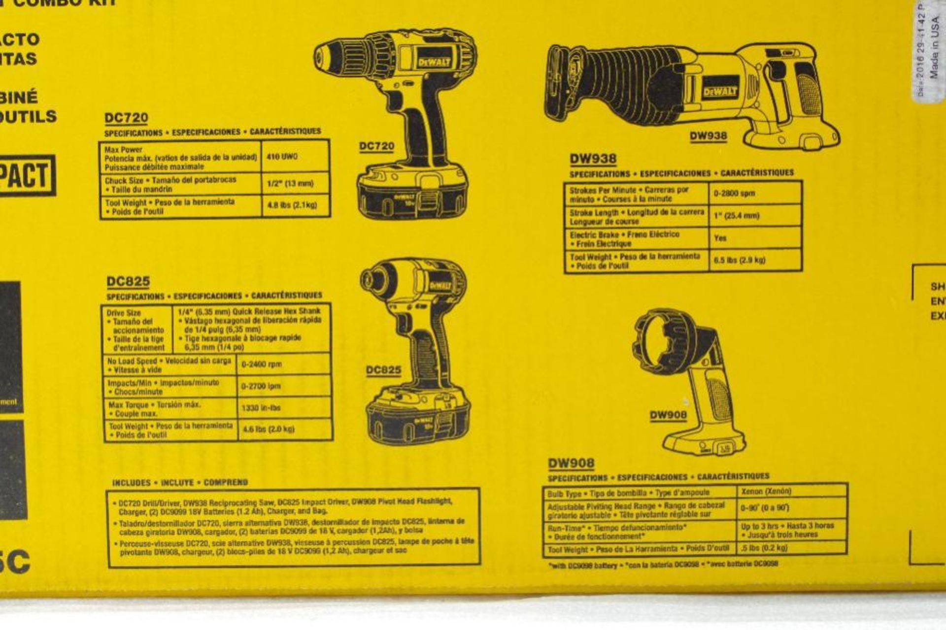 NEW DEWALT 18V 4-Tool Compact Combo Kit (see description) - Image 4 of 4