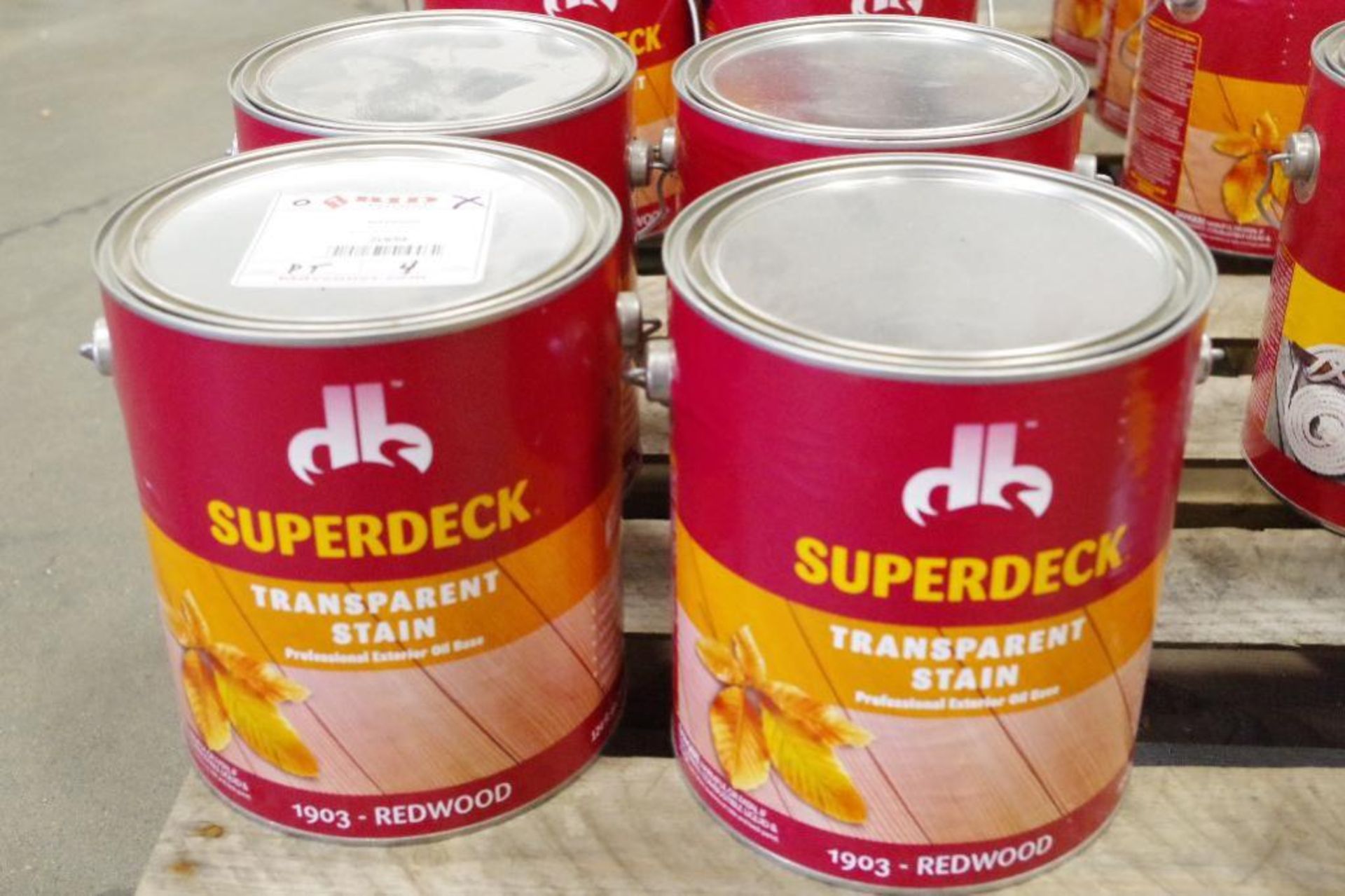 (4) Cans SUPERDECK Redwood Transparent Stain M/N 1903 (4 Cans of 124 fl. oz.)