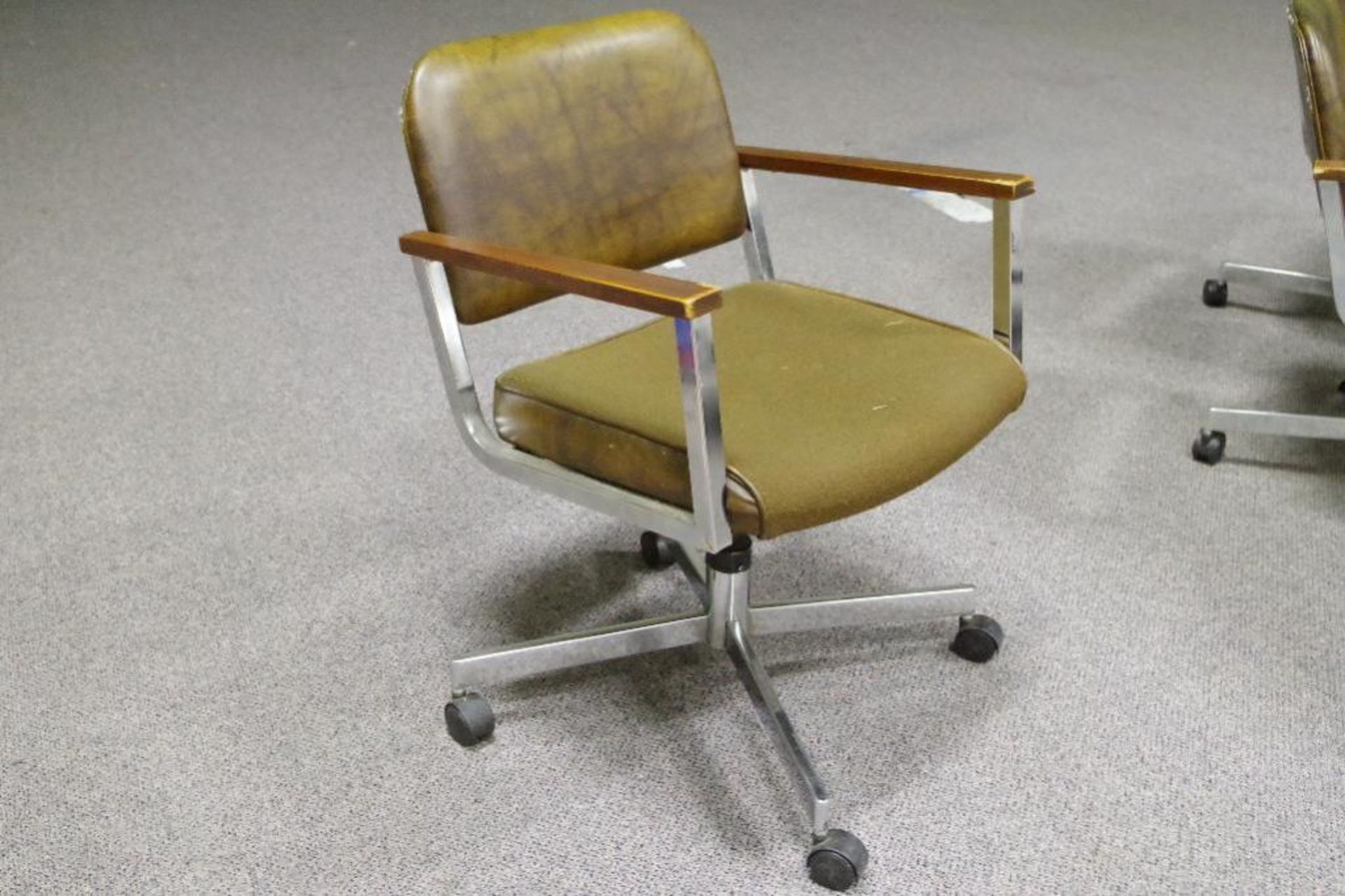 (8) Furniture Pieces: 7-Chairs, Padded, Rolling & 1-Round Table for Office or Breakroom - Image 3 of 3
