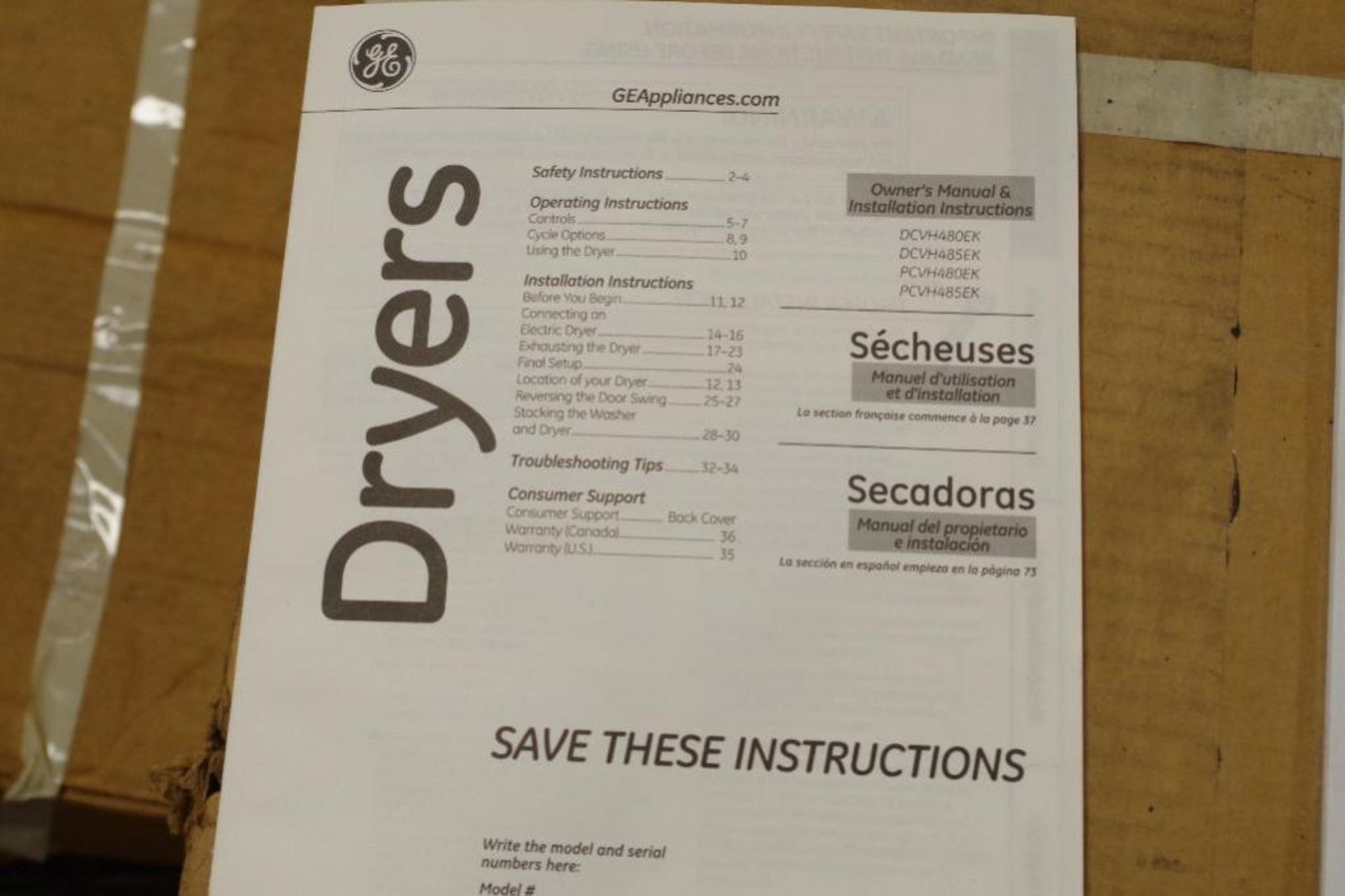 GENERAL ELECTRIC Front-Loading Electric Washer/Dryer Combo, White - Image 5 of 6