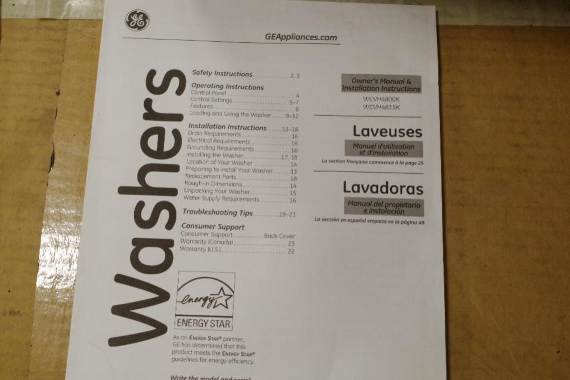 GENERAL ELECTRIC Front-Loading Electric Washer/Dryer Combo, White - Image 4 of 6