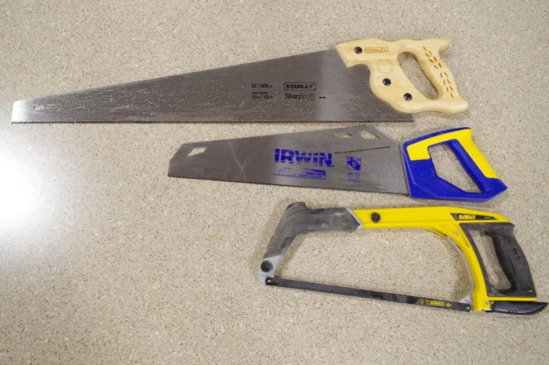 (3) DEWALT, IRWIN & STANLEY Hand Saws