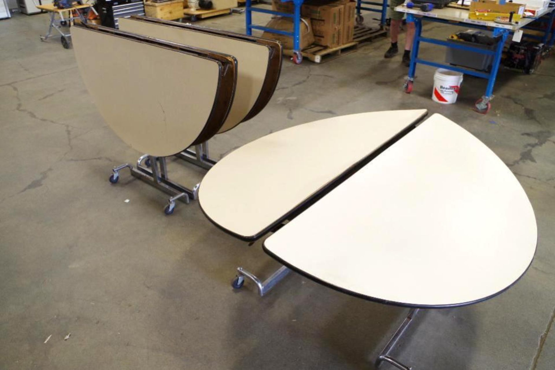 (3) Folding & Rolling Event Tables, 5' Diameter (Can seat approx. 8 per table)