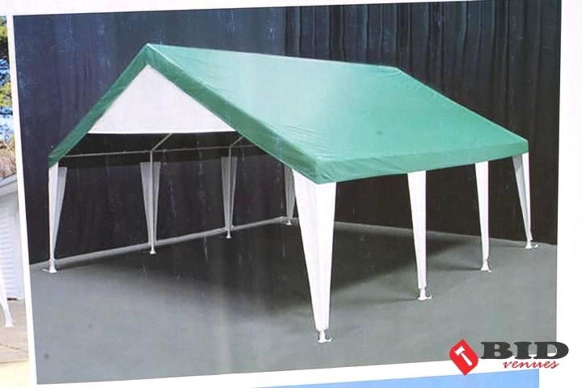 NEW 20' x 20' Party Tent, Green Roof w/ White Sidewalls, Windows & Zip Doors - Image 5 of 5