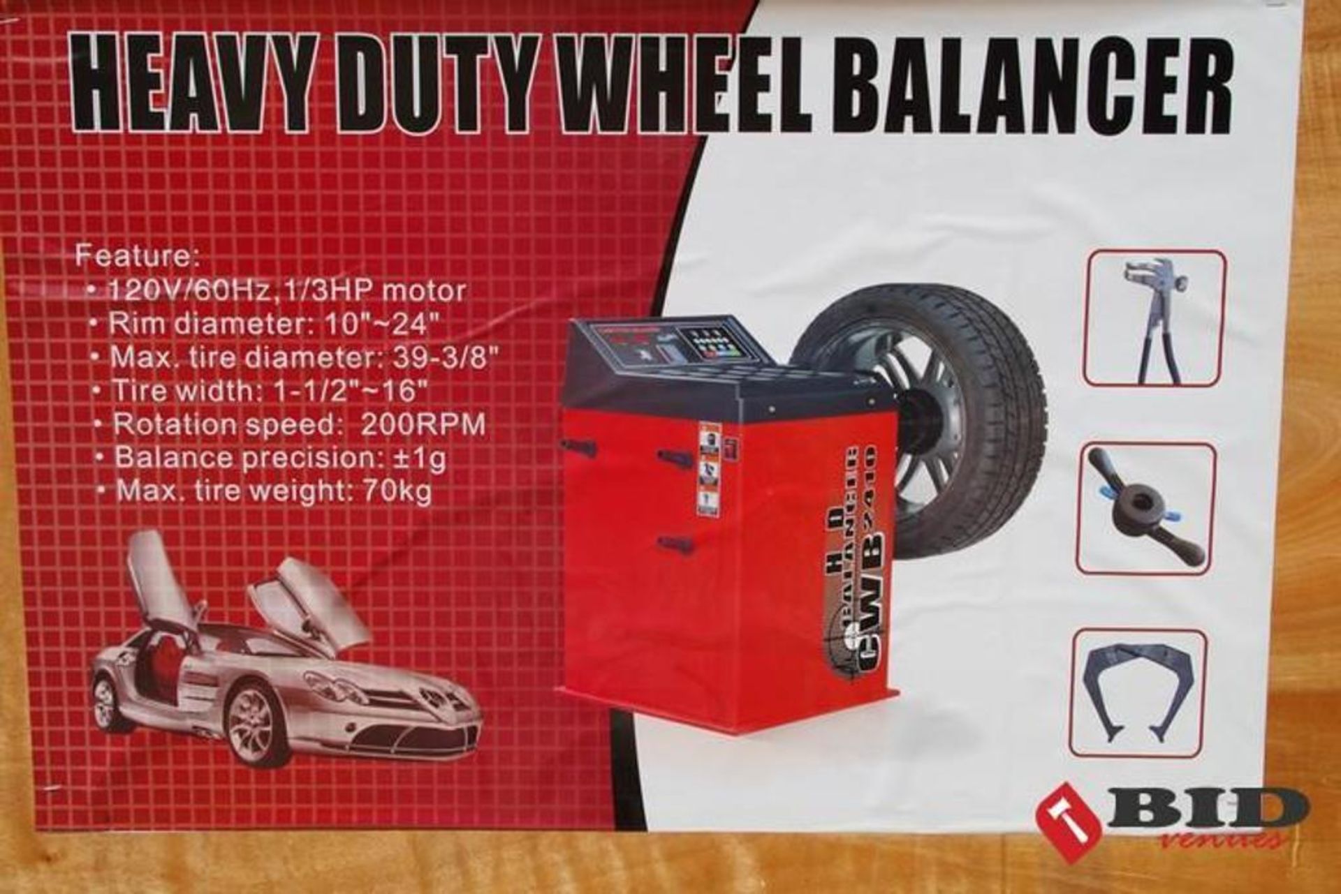 NEW Heavy Duty Wheel Balancer, 110 V, 60 Hz, 1/3 HP Motor - Image 2 of 3