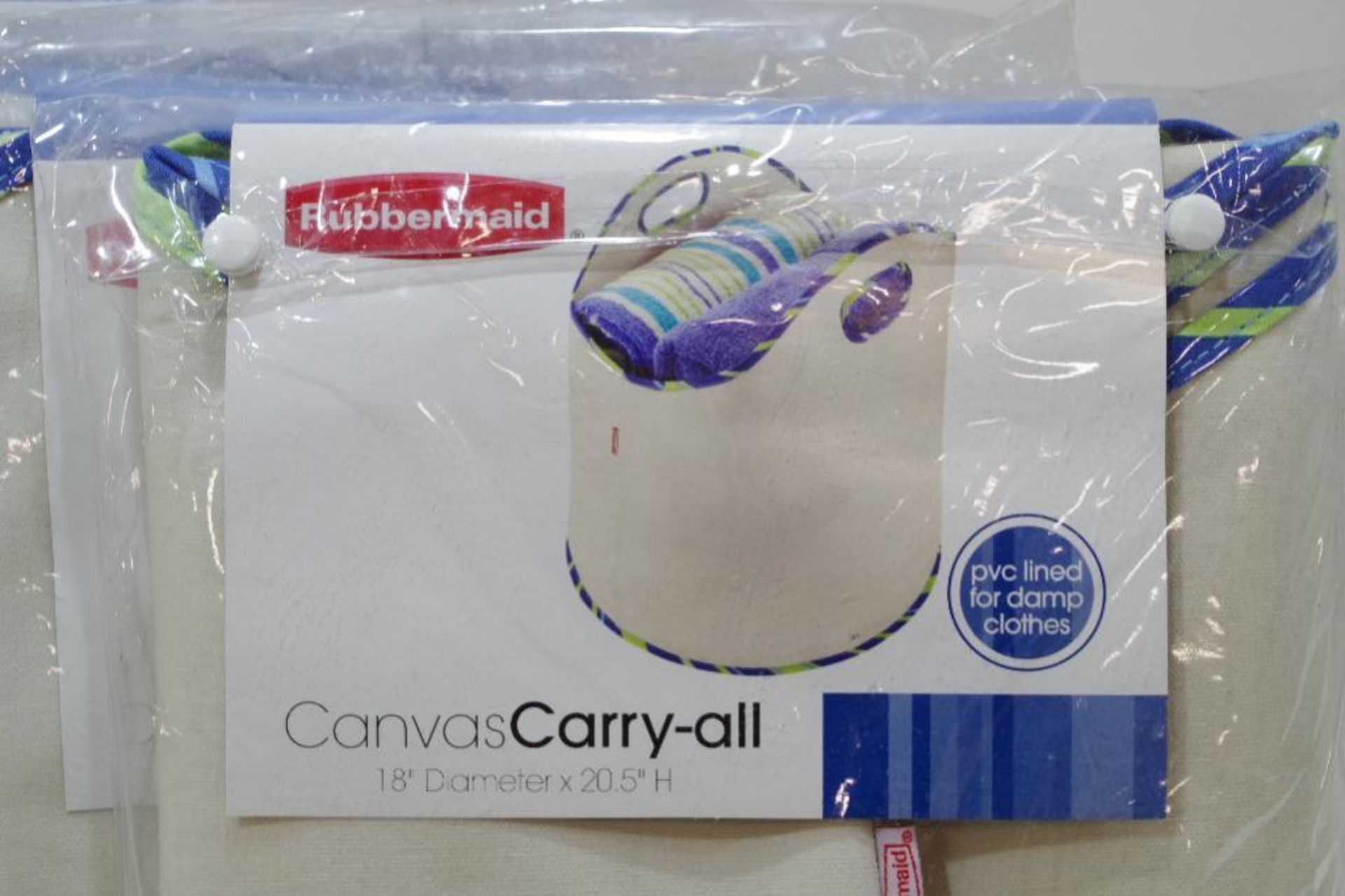 (5) NEW RUBBERMAID Canvas Carry-all Laundry Totes, Approx. 18" Dia. x 20.5" H