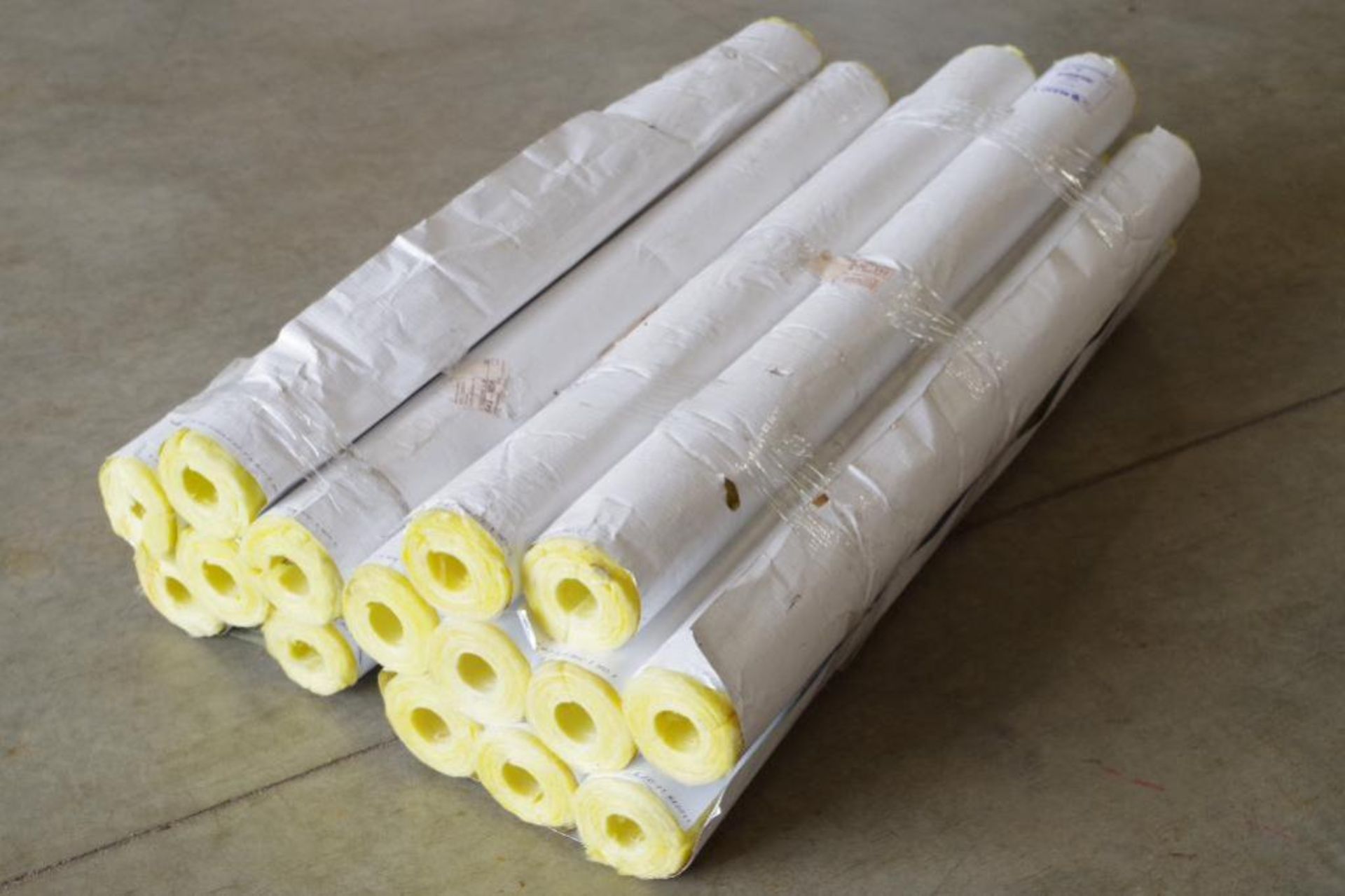 (15) Fiberglass Pipe Insulation Pieces, 3' L x 1.5" Dia.