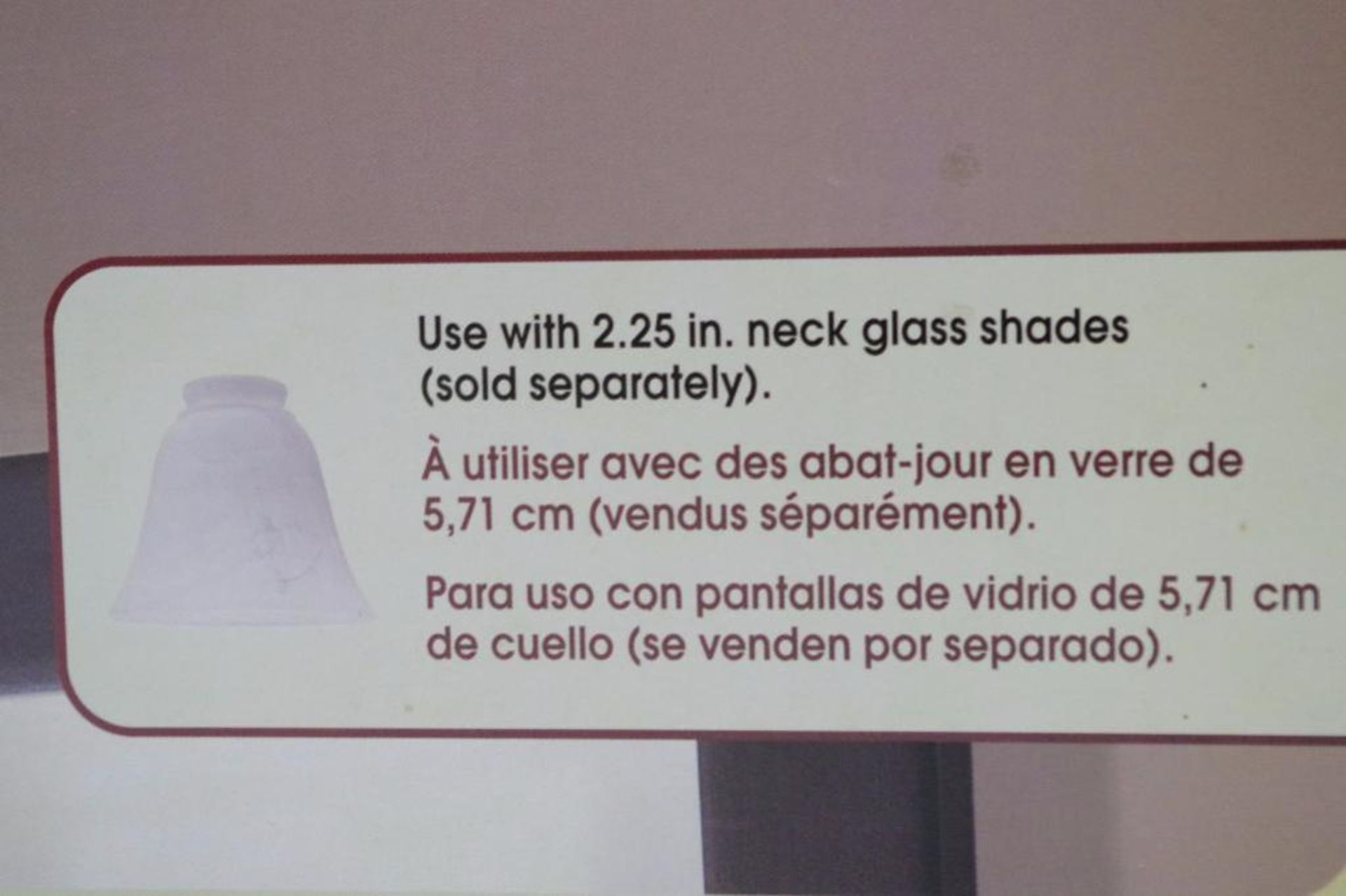 NEW PORTFOLIO Vanity Bar w/ (3) Glass Shades - Image 6 of 7