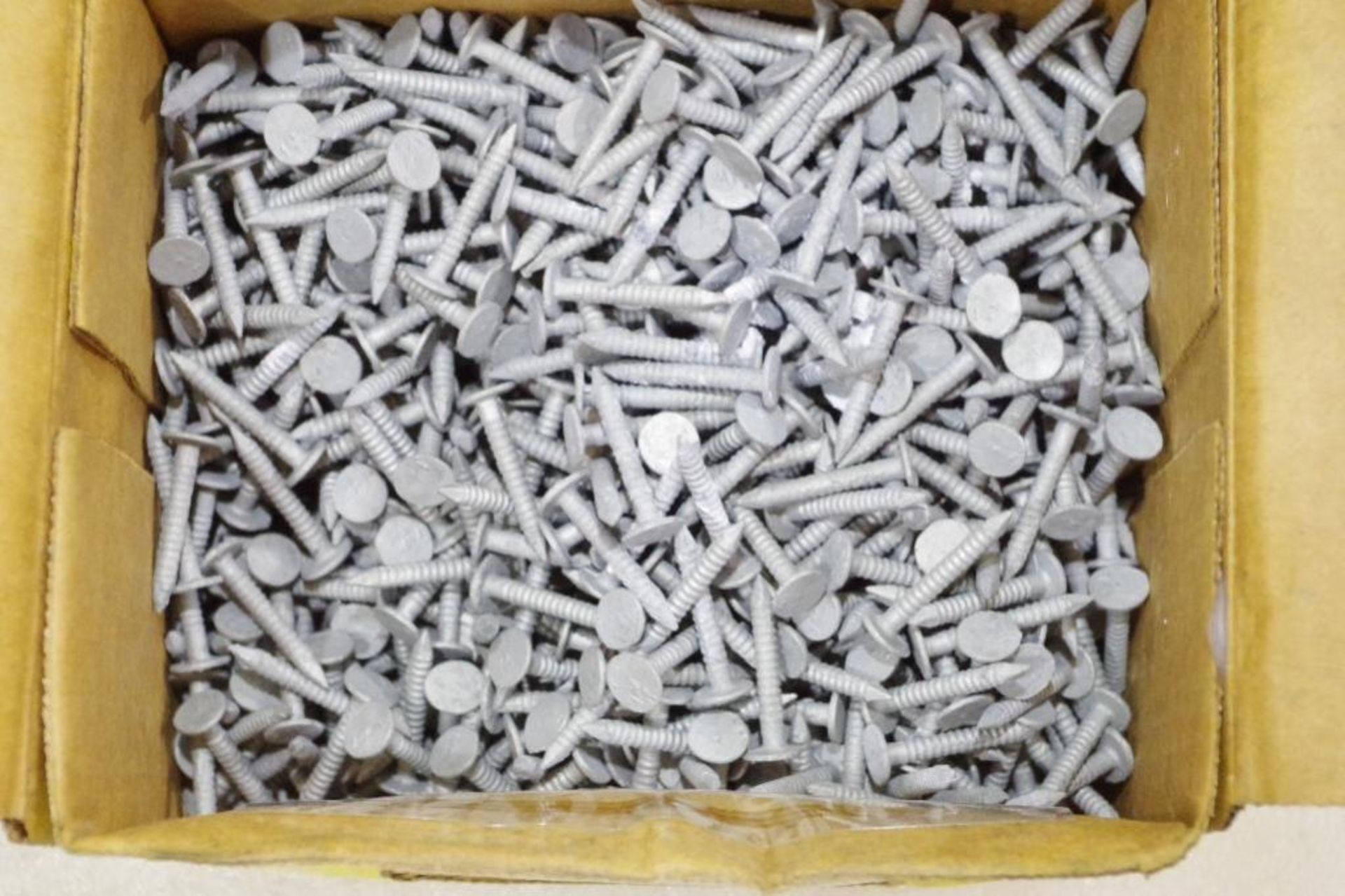 (50) Lbs. MAZE Asphalt and Fiberglass Shingle Nails 1" M/N R-101-A, Made in USA (10 Boxes of 5 Lbs.) - Image 3 of 4