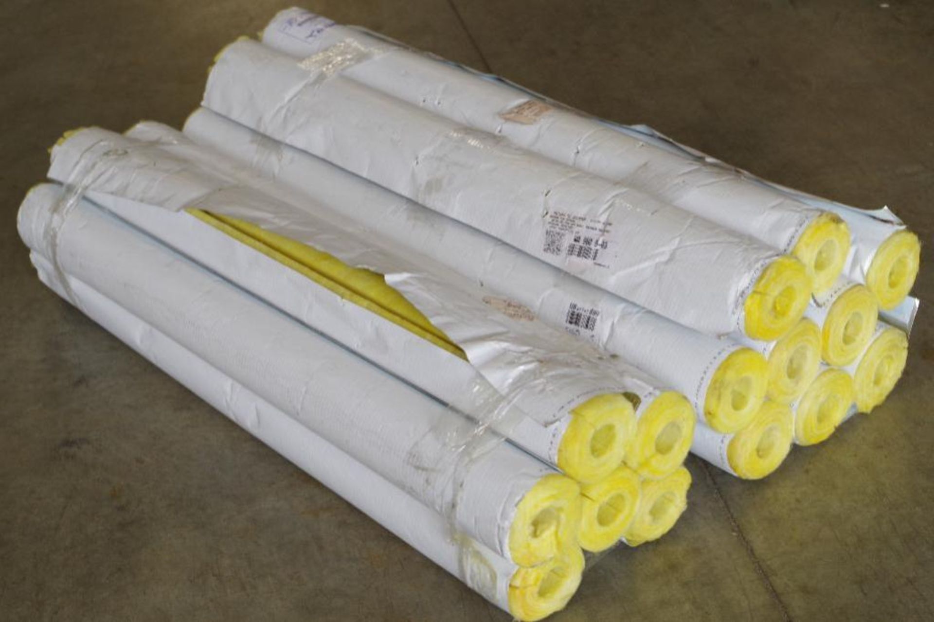 (15) Fiberglass Pipe Insulation Pieces, 3' L x 1.5" Dia. - Image 3 of 4